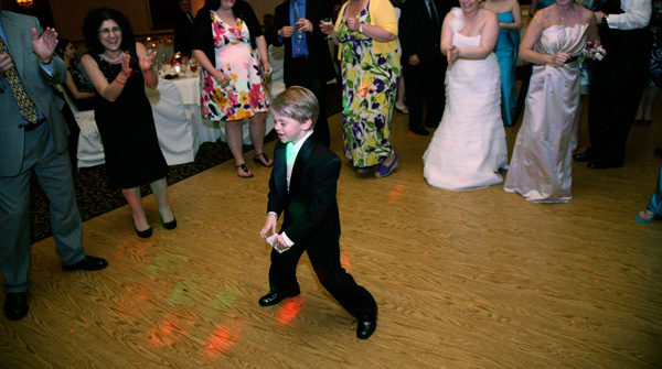 Kid on dance floor at wedding