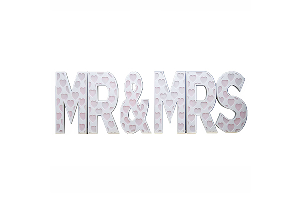 Mr. and Mrs. light up letters